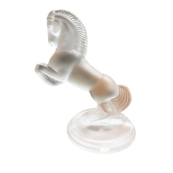 Vintage 1987 The Franklin Mint Art Deco Frosted Glass Horse Sculpture - Picture 1 of 9